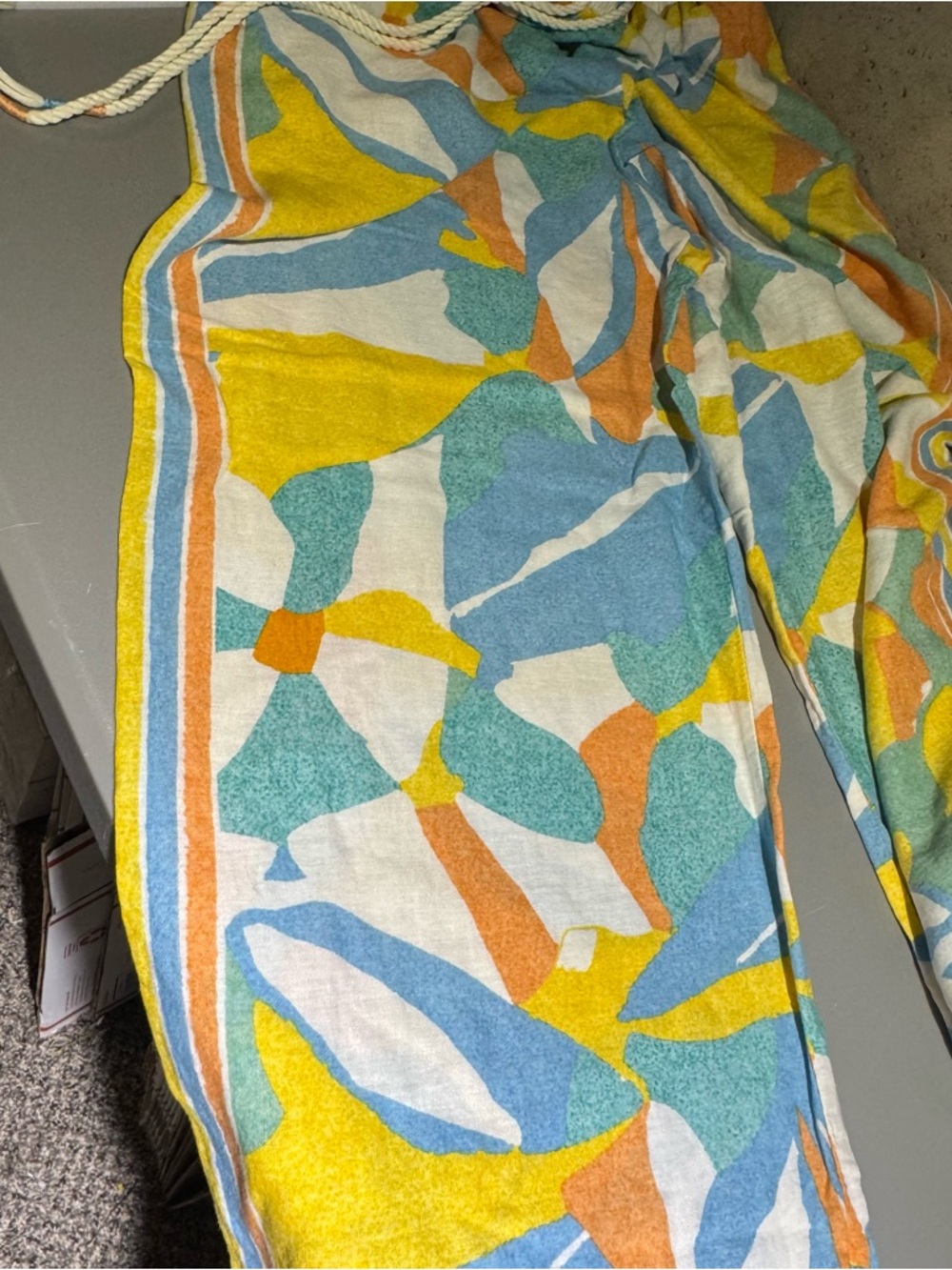 Calypso St. Barth Cropped Linen Tropical Pull On Pants Size Small Vacation - Picture 3 of 10